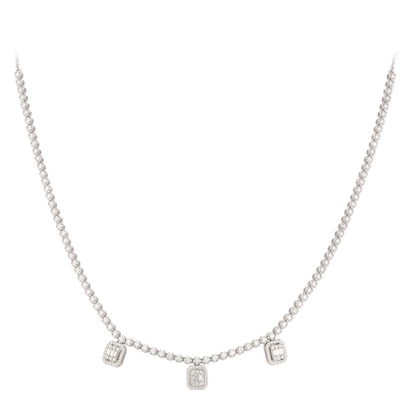 The 3 Motif Diamond Necklace