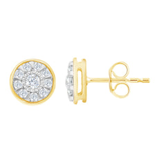 Round Cluster Bezel Studs-30% OFF!